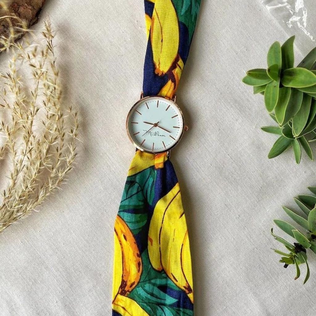 Colourful Changeable Fabric Strap White Dial Tie Knot Wrist Watch
