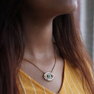 Evil Eye Zirconia Pendant Necklace