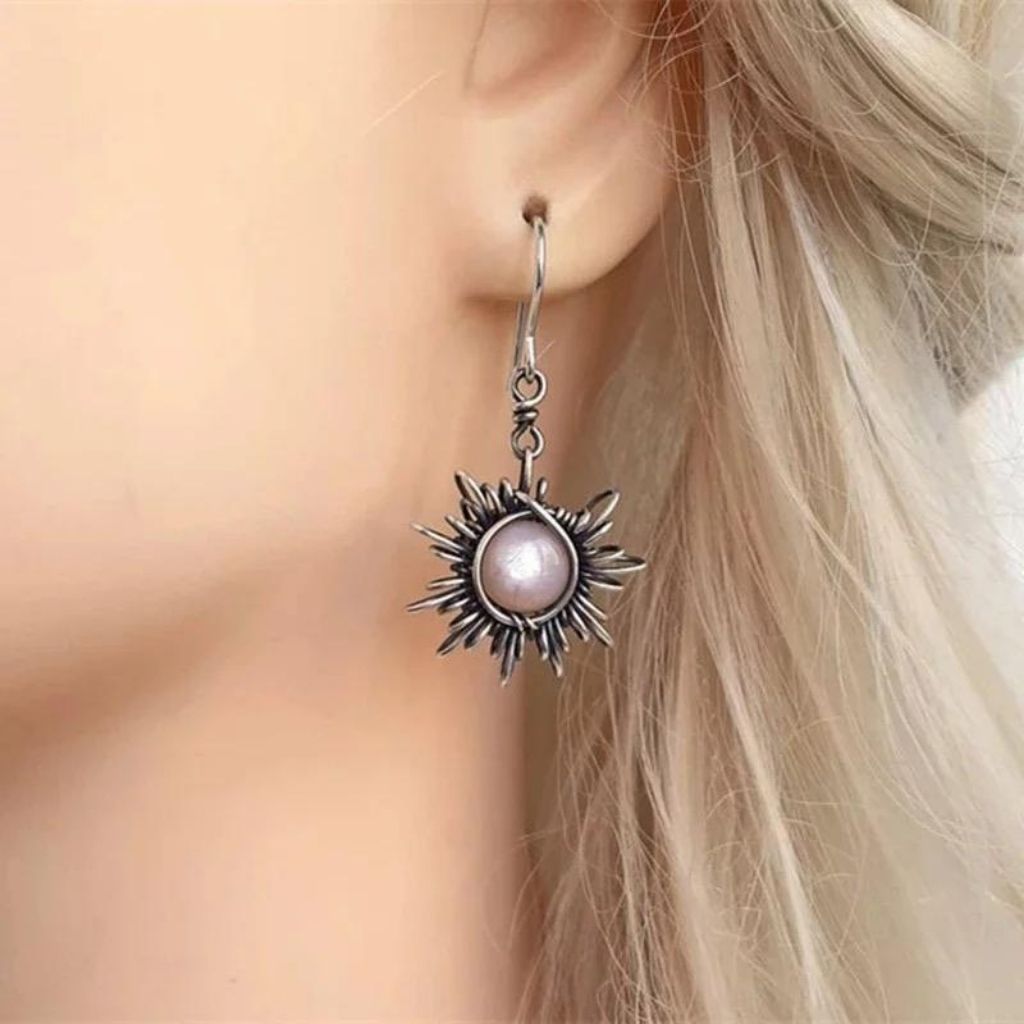 Sunstone Moonstone Earrings