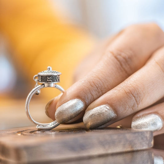 Buddhist Tibetan Spinner Prayer Ring