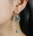 Retro Vintage Ethnic Leaf Punk Hammered Statement Dangle Drop Earrings — Boho Jewellery UK | The Colourful Aura