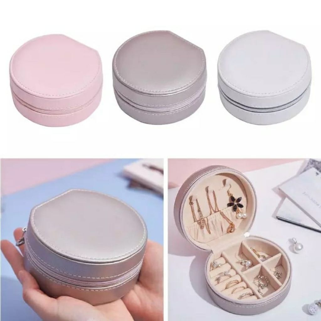 Pink and White Soft Makeup Keepsake Trinket Storage Leather Travel Jewellery — Boho Jewellery UK | The Colourful Aura