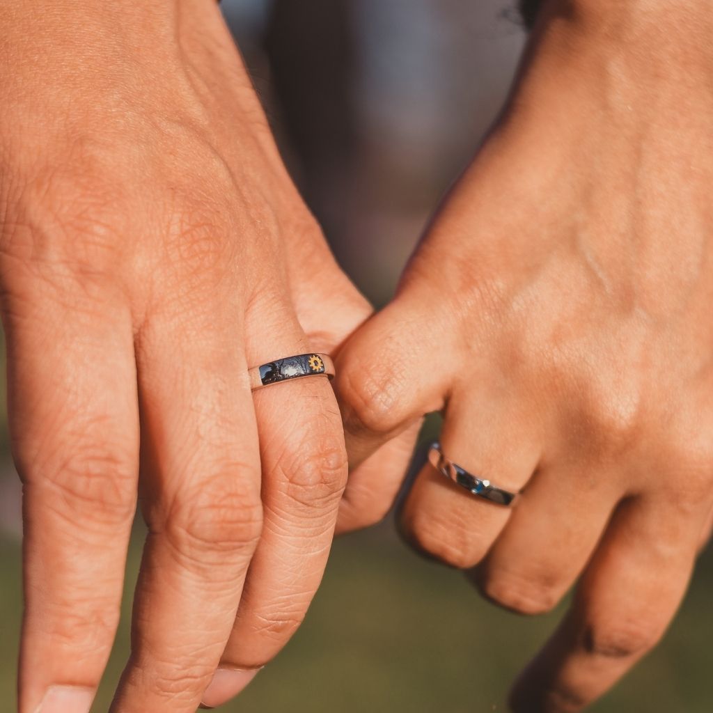 Black sale couple rings