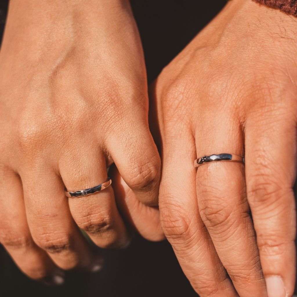 Silver Couple Matching Rings