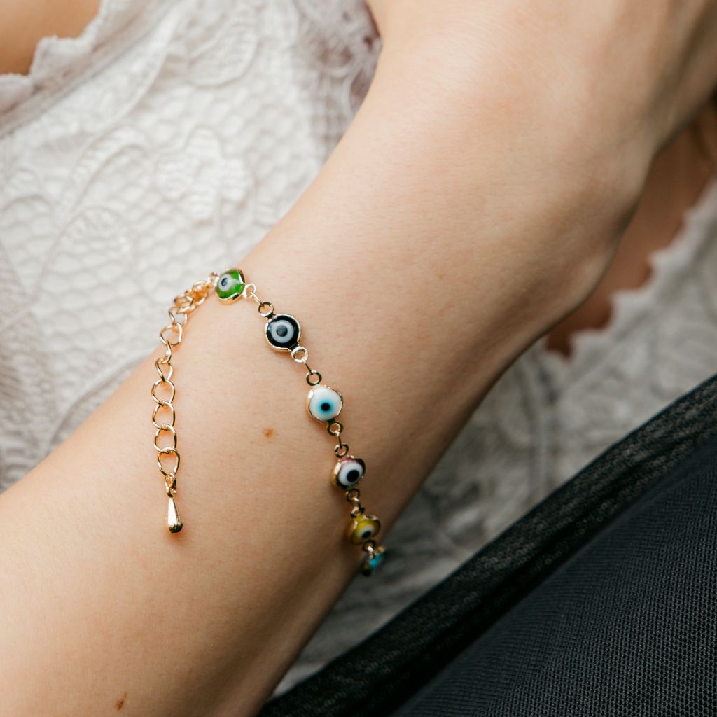 8 Inches Multi-Colour Turkish Evil Eye Charm Colourful Beaded Protection — Boho Jewellery UK | The Colourful Aura