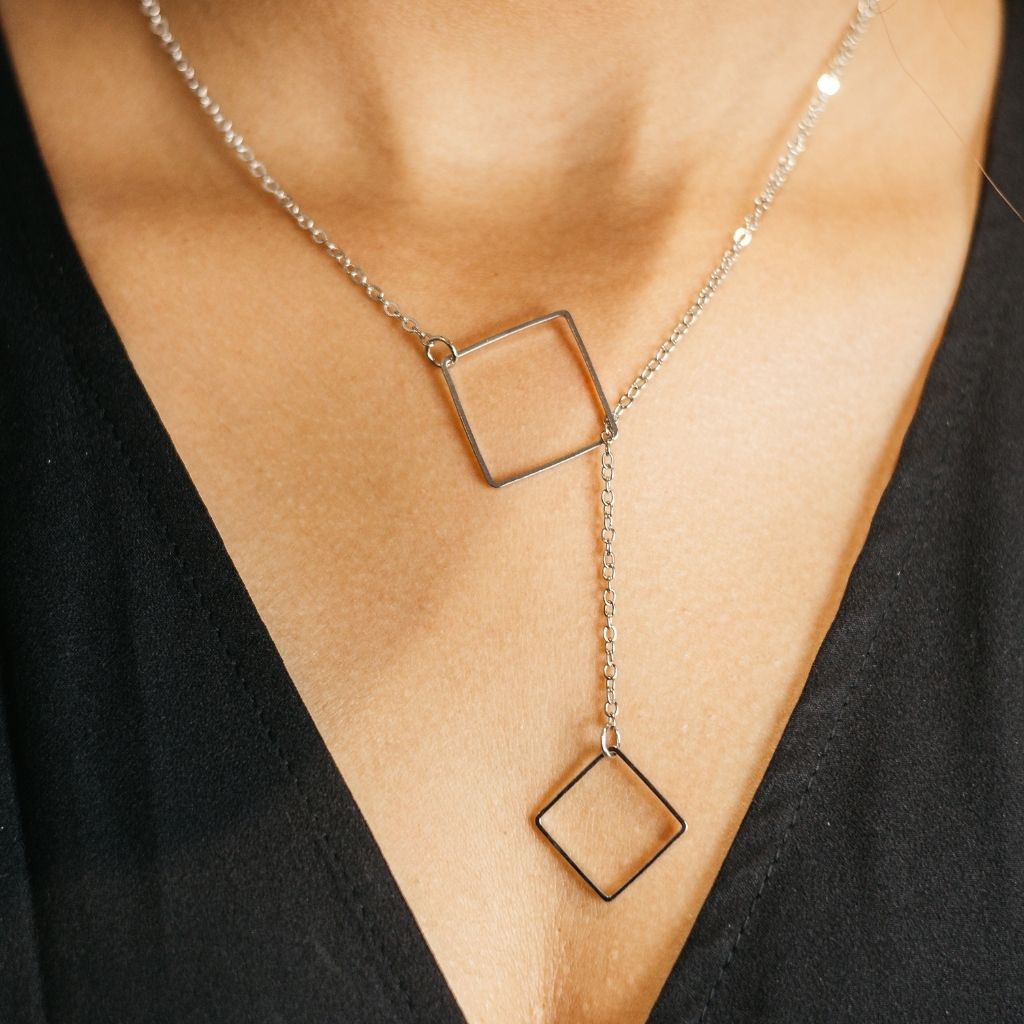 Square Rectangle Bar Necklace