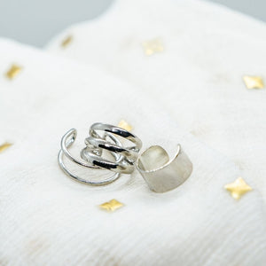 Gold Plated 3 Piece Adjustable Non Piercing Everyday Helix Ear Cuff Band (Close-up Detail) | The Colourful Aura