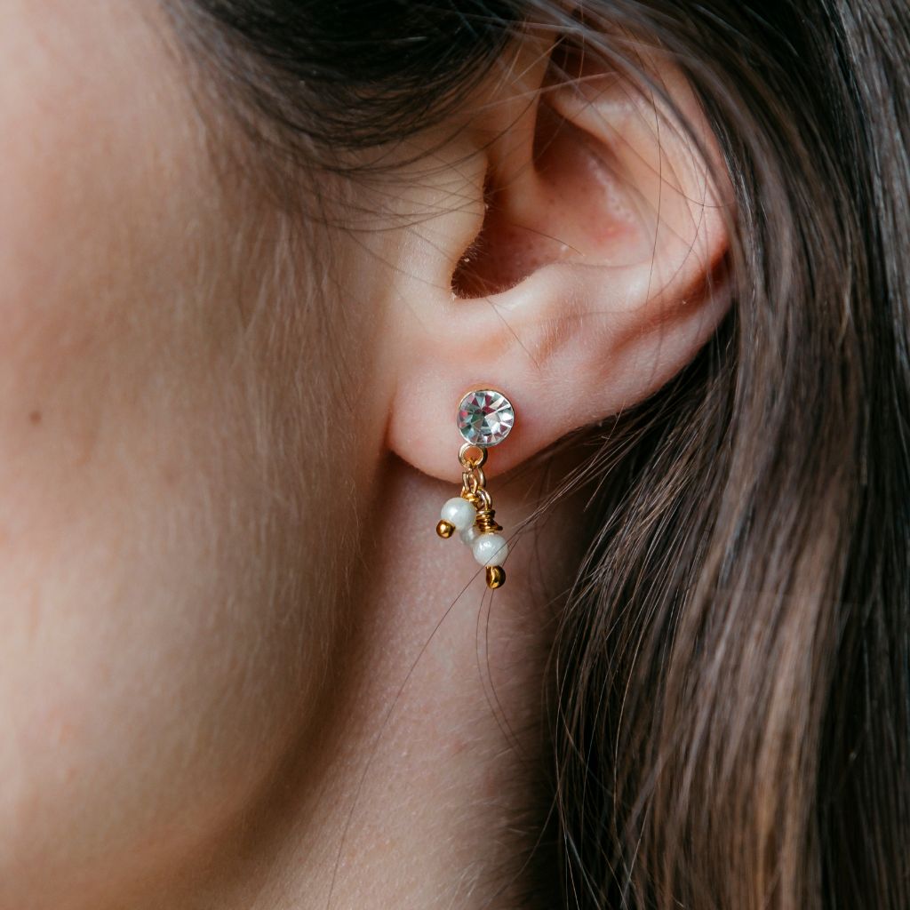 Tiny on sale pearl studs