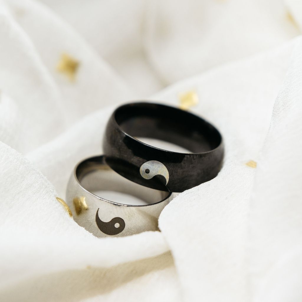Yin And Yang Matching Rings Set