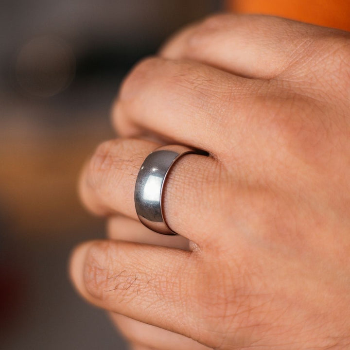 8mm Mens Blue Silver Black Tungsten Engagement Band Ring – The Colourful Aura