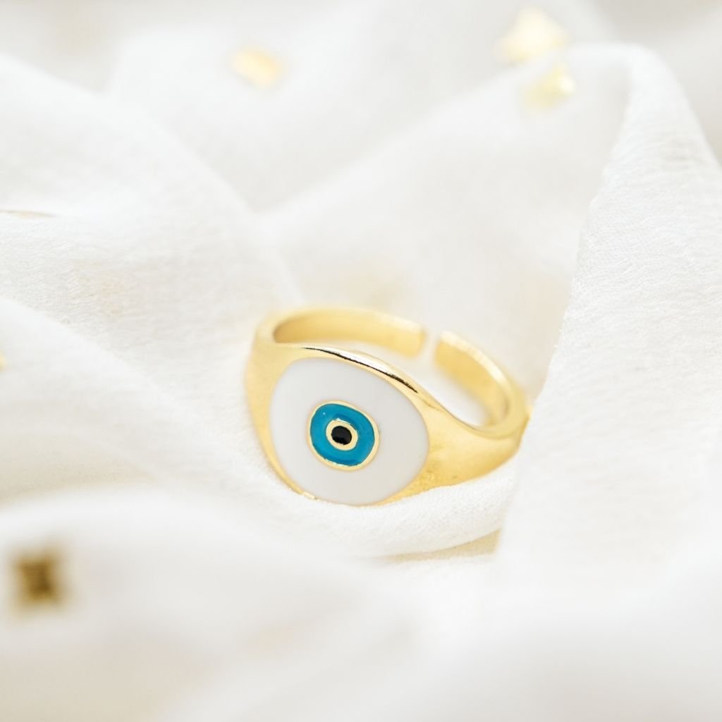 Turkish evil eye on sale ring