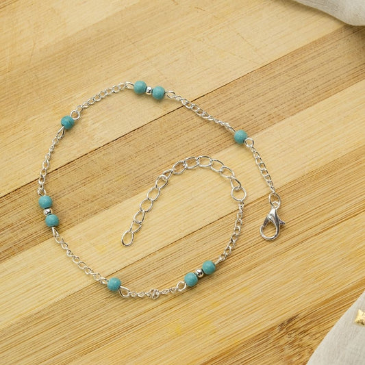 Turquoise Bead Anklet