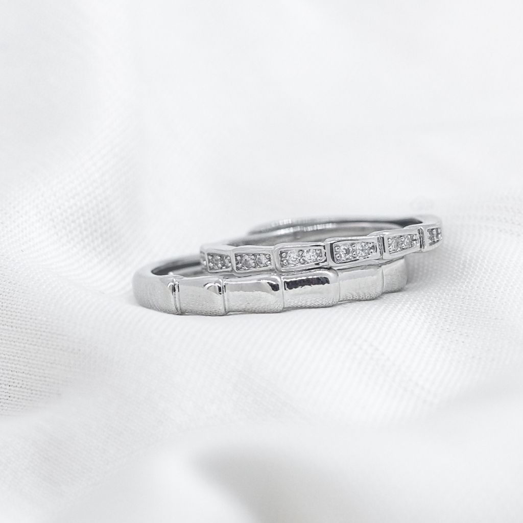 Silver Couple Adjustable Promise Eternity Matching Ring Set — Boho Jewellery UK | The Colourful Aura