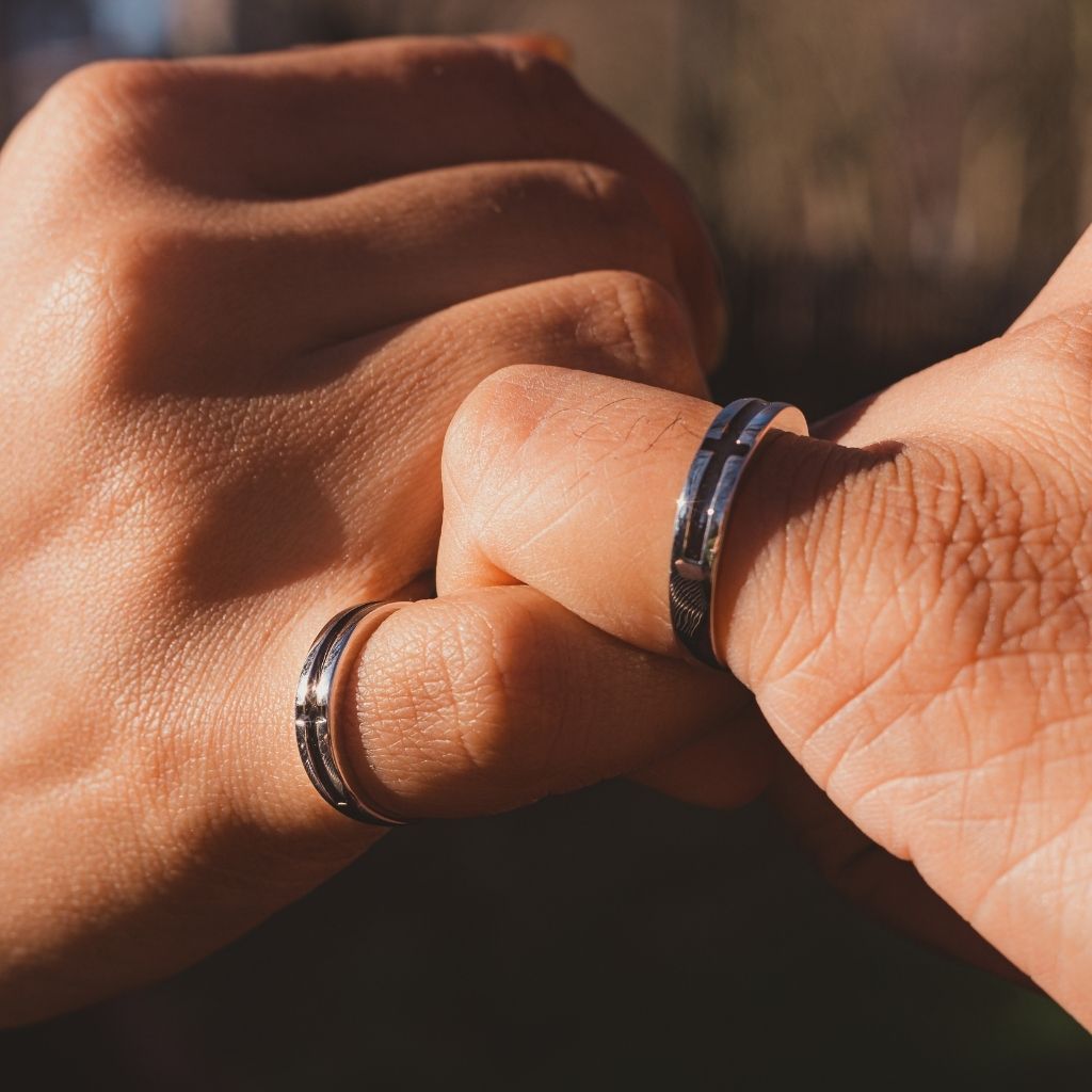 Sterling Silver His and Hers Ring Set