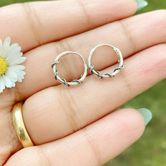 Silver sterling coil hoops