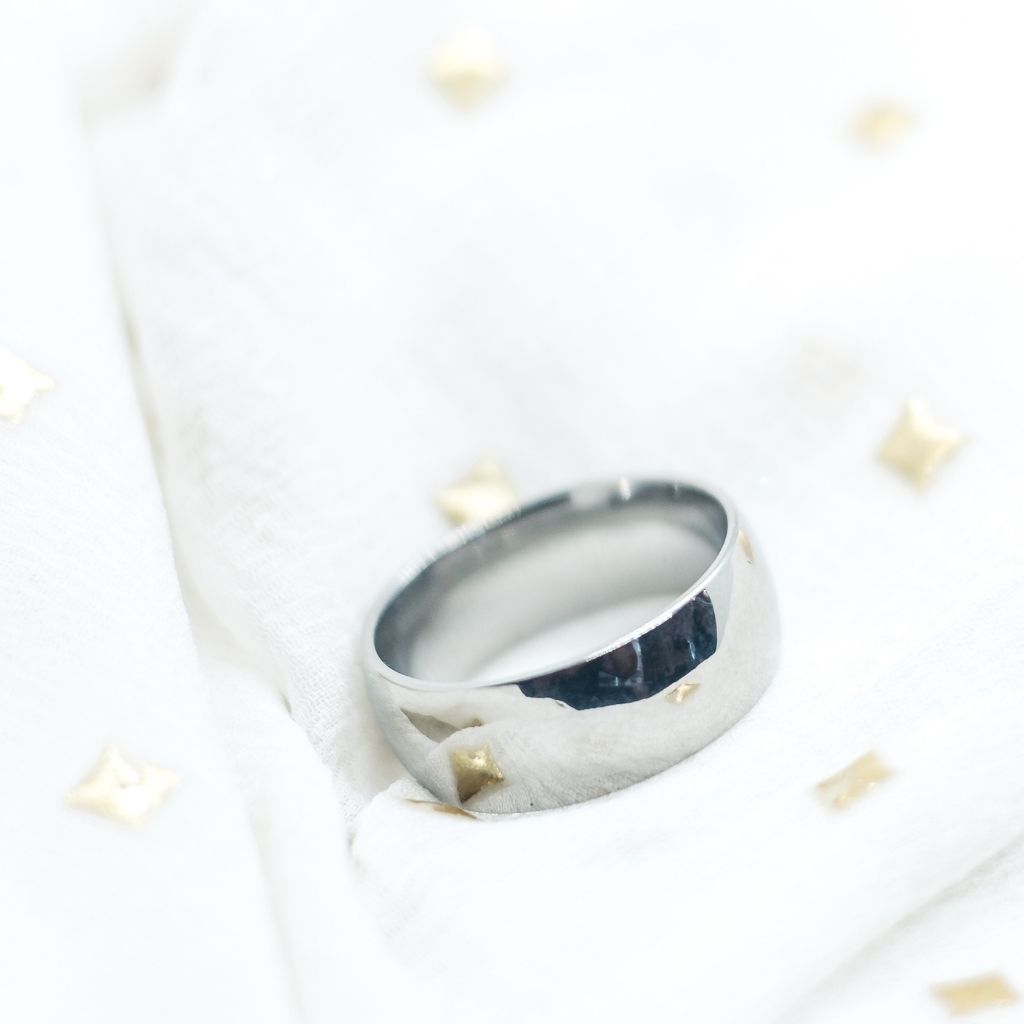 8mm Mens Matt Black Blue Silver Plain Tungsten Engagement Band Ring