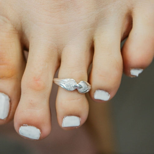 Pure Silver Hippie Toe Ring Set
