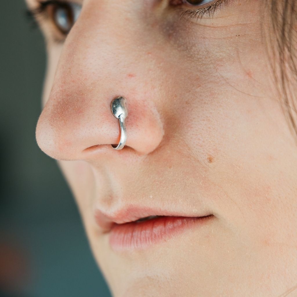 Oxidised German Silver Traditional Boho Gypsy Clip On Nose Pin — Boho Jewellery UK | The Colourful Aura