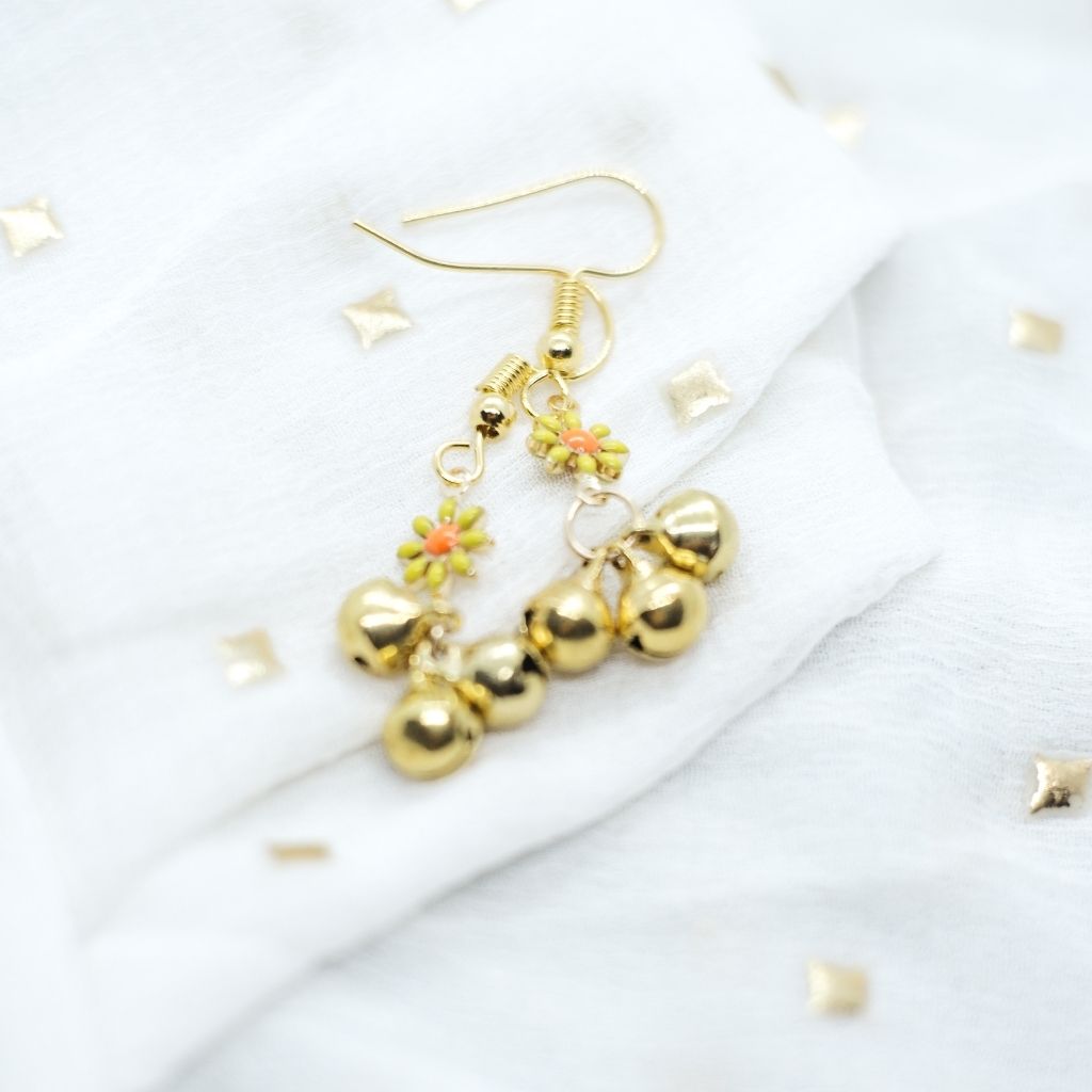 Summer Floral Charm Drop Earrings