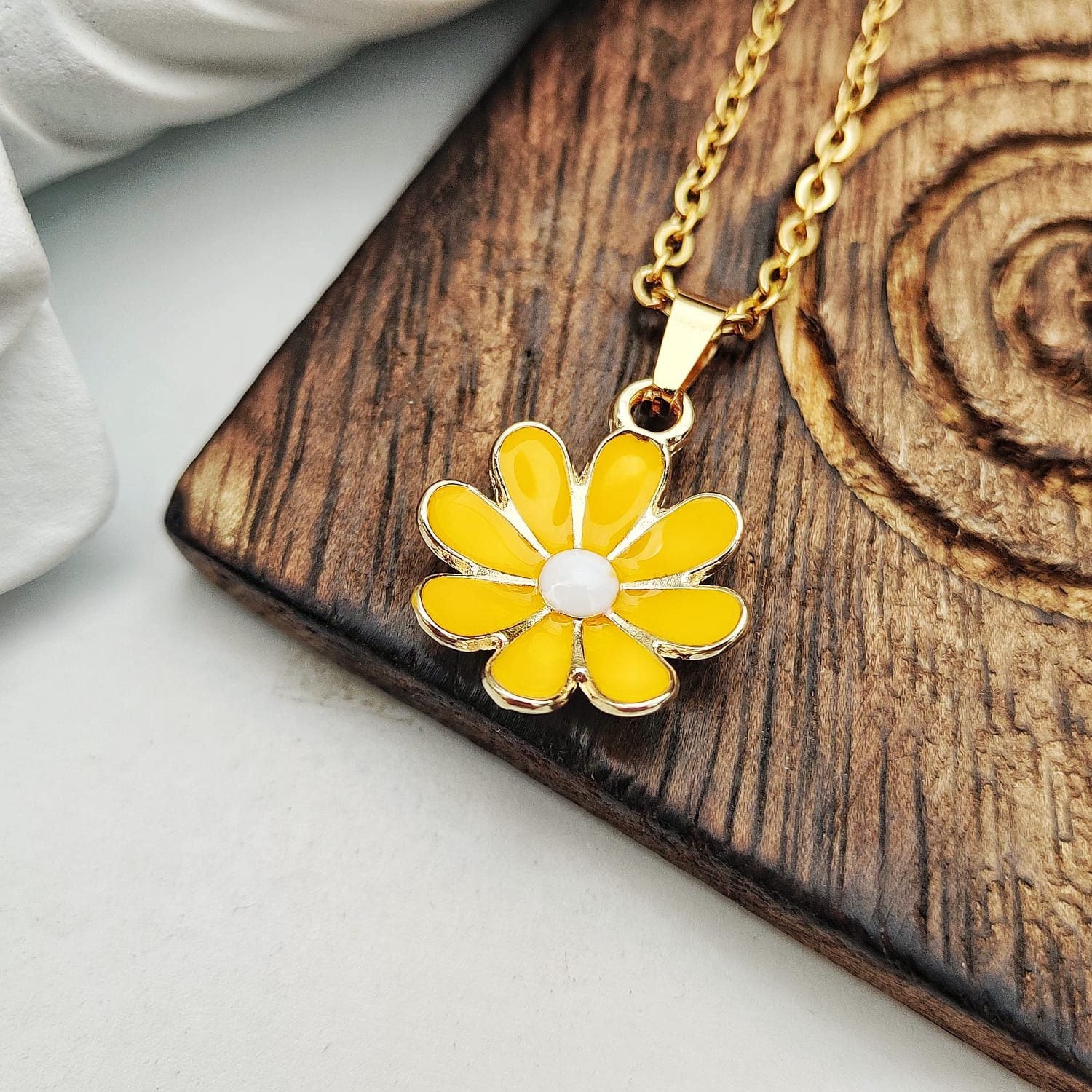 Sunflower Charms Choker Necklace