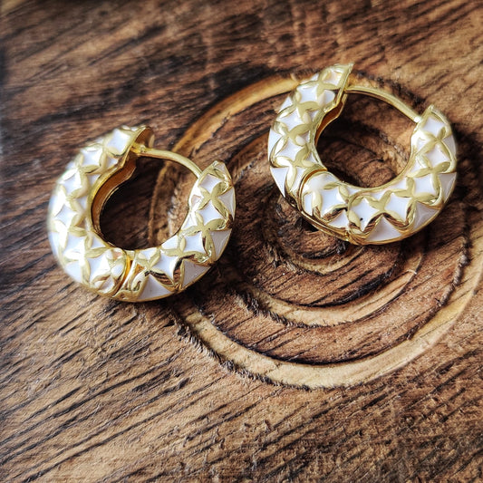 Boho Geometric Vintage Golden Hoop Earrings