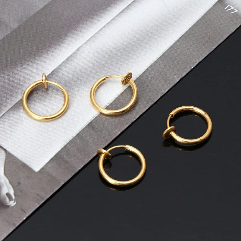 1 Pcs Trendy Stealth No Piercing Spring Nose Ear and Lip Helix Hoop Cuff Clip
