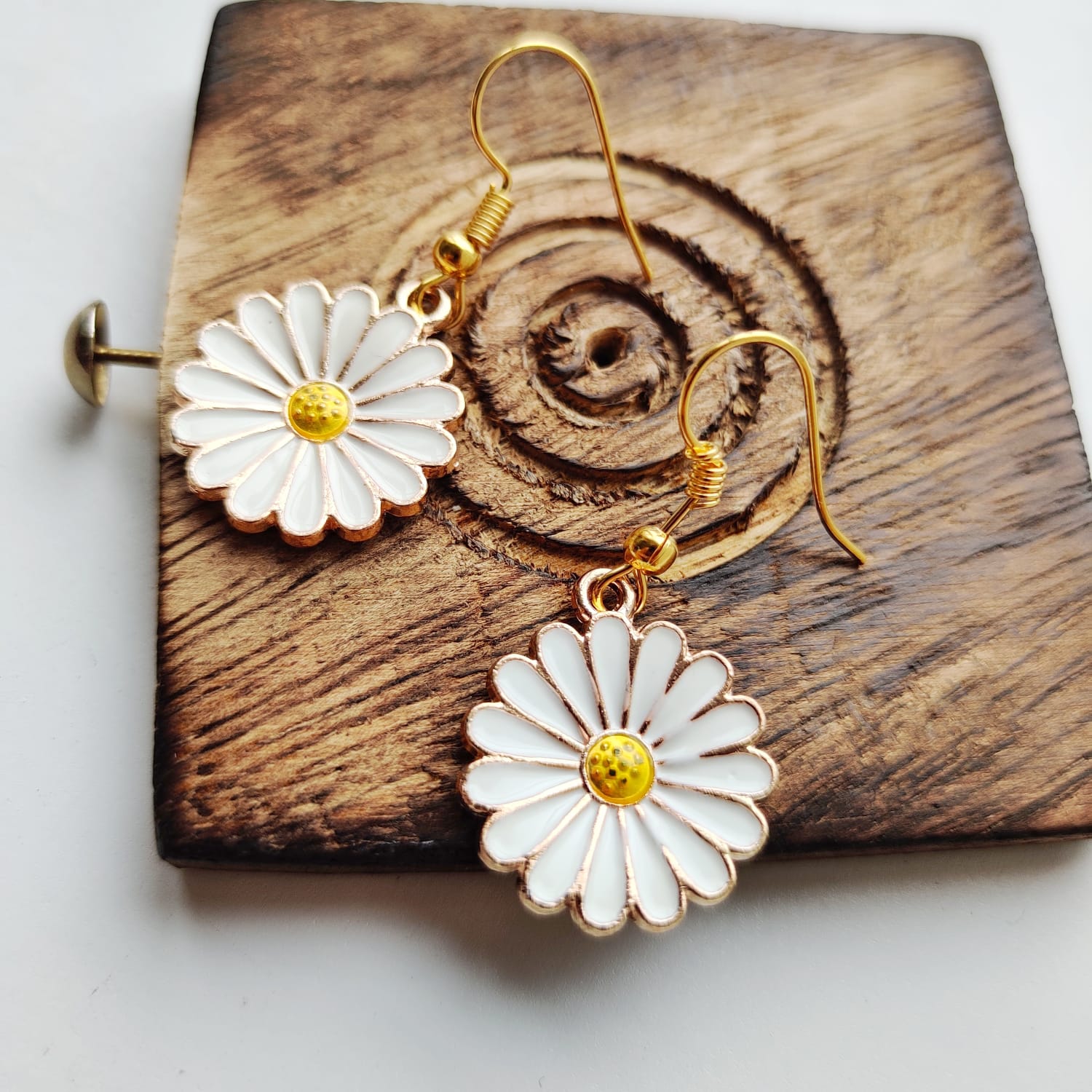 Sunflower Floral Charm Sun Flower Dainty Boho Floral Hook Drop Earrings