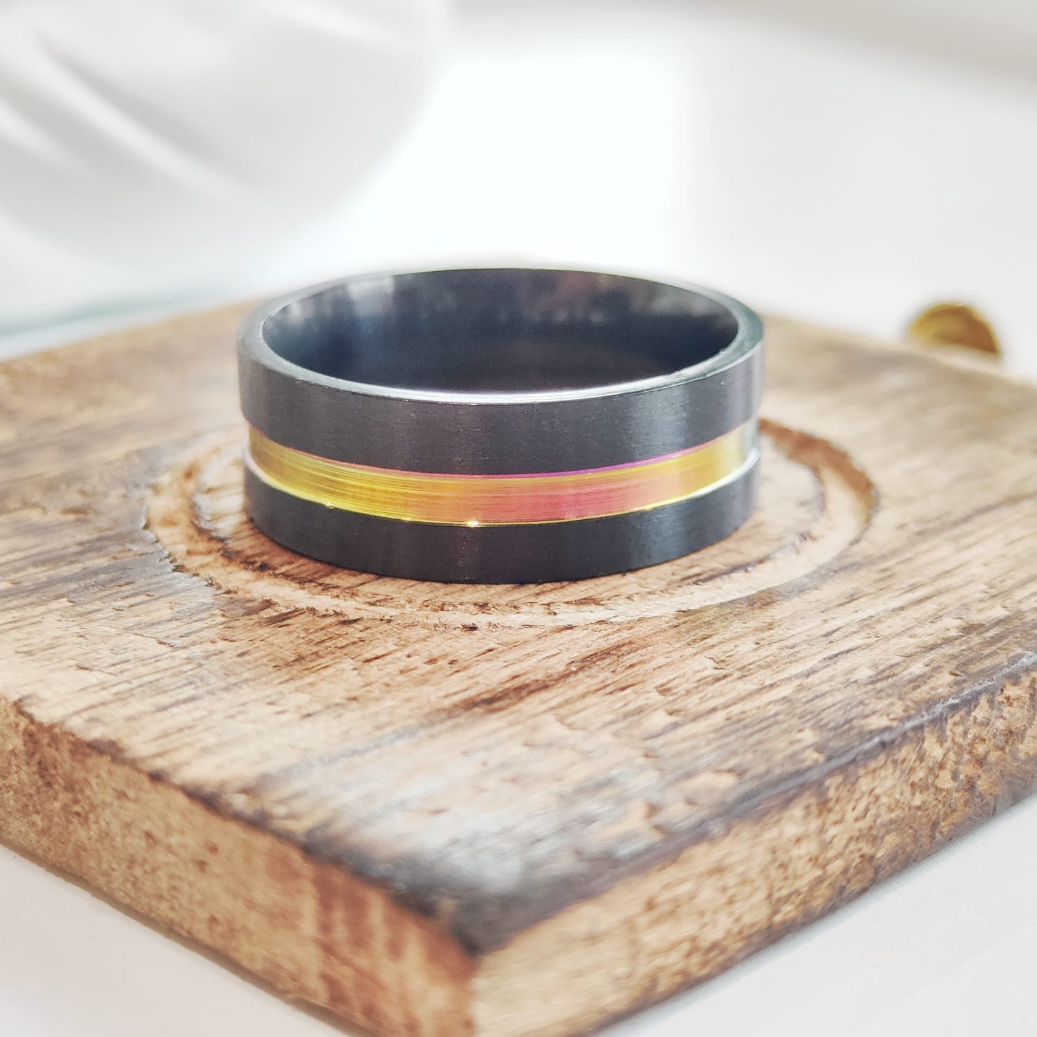 8mm Stainless Steel Unicorn Rainbow Unisex Thumb Band Ring