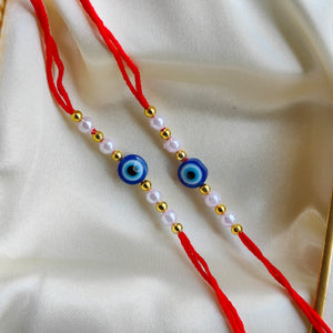 Evil Eye Bead Pearl Rakhi