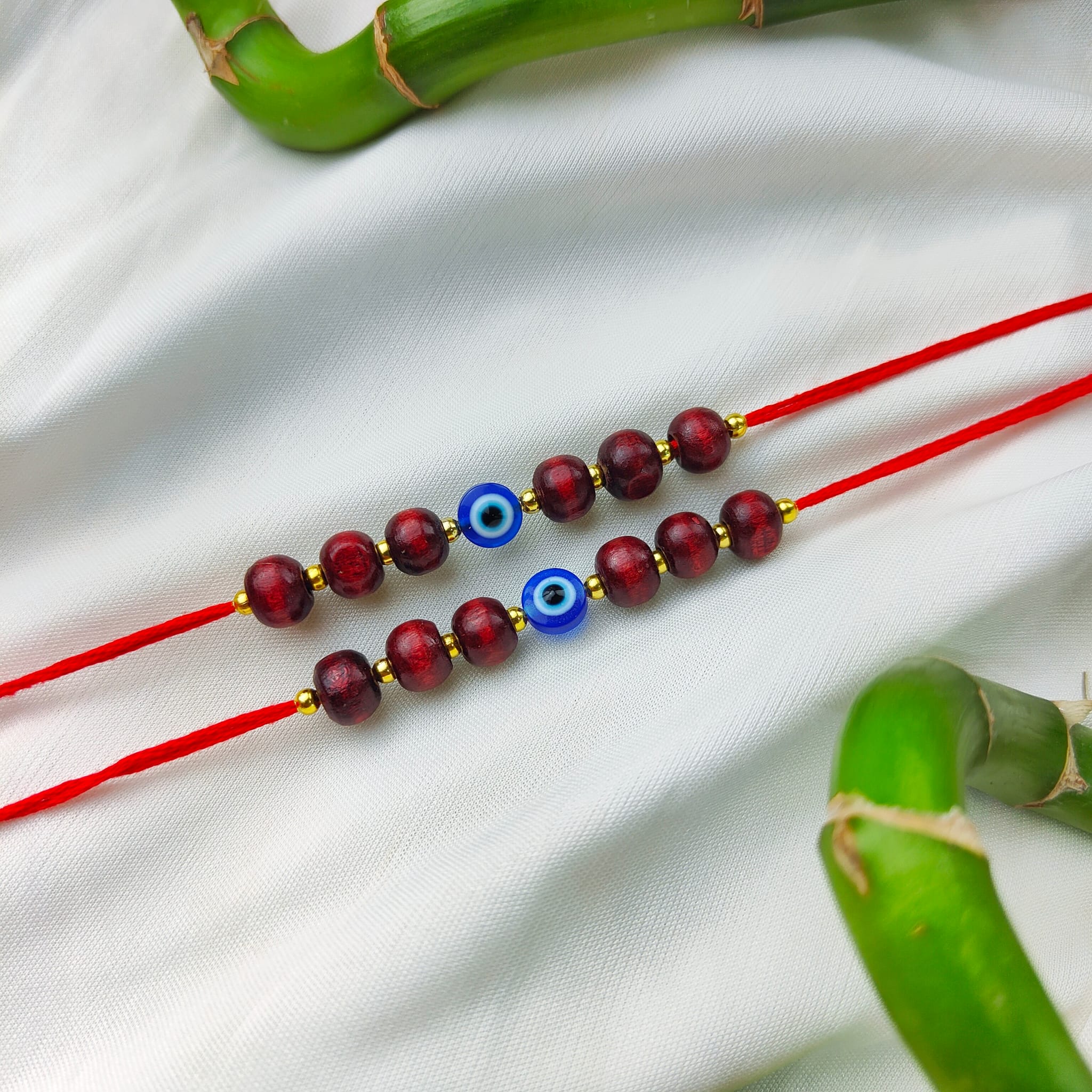 Red Sandalwood Evil Eye Rakhi for Raksha Bandha for Brother Sister