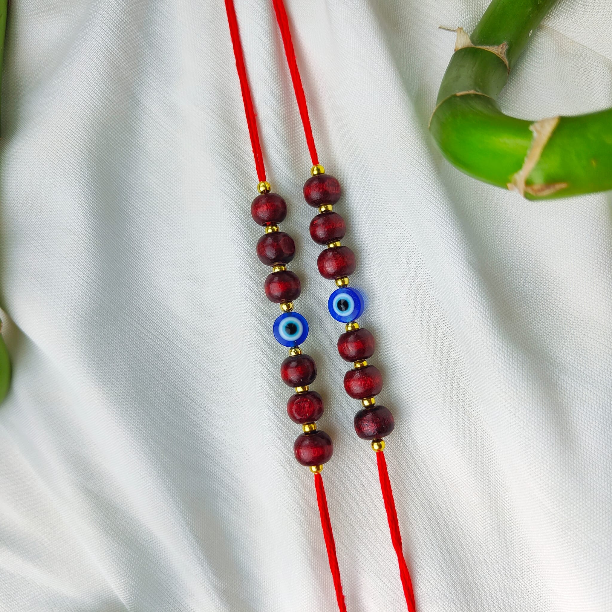 Red Sandalwood Evil Eye Rakhi for Raksha Bandha for Brother Sister