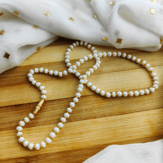 3-4mm AA Quality Freshwater Cultured Pearl Necklace in V-Neck White 3-4mm AA Quality Freshwater Cultured Pearl Necklace in V-Neck White