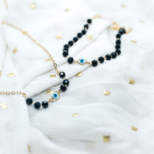 Evil Eye Black Beads Indian Mangalsutra Nazar Protection Necklace