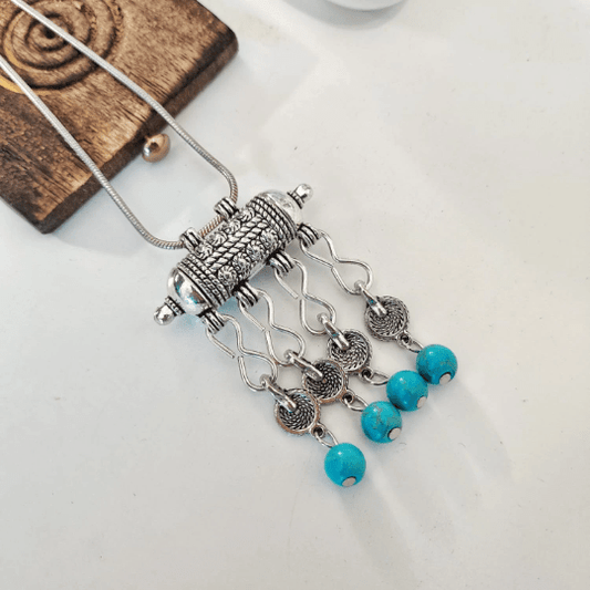 Turquoise Beaded Large Temple Pendant