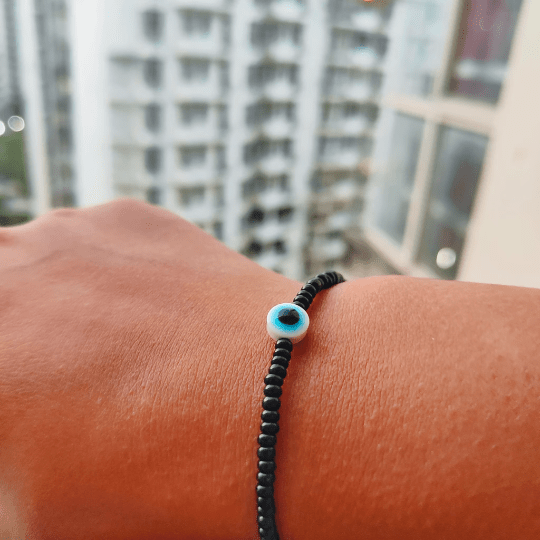 Blue Evil Eye Nazaria Silver Bracelet
