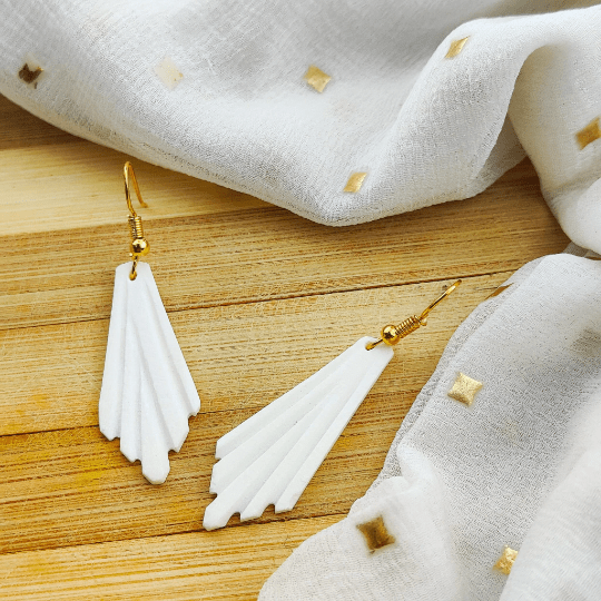 Long Wide Shell Lightweight Minimalist Beach Dainty White Drop Hook Earrings