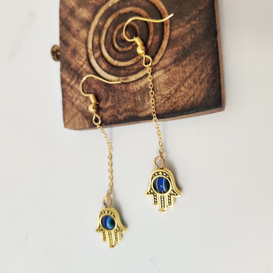 Protection Evil Eye Hamsa Earrings