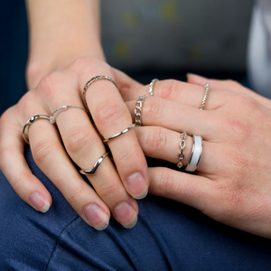 Silver Gold Stackable Ring Set