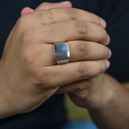 Mens tungsten 2025 signet ring
