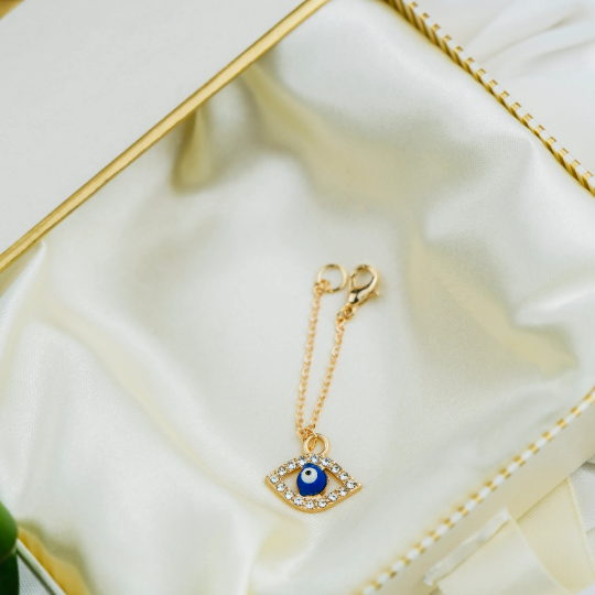 Dainty Silver Evil Eye Zircon IWatch Strap Dangle Jewellery Charm
