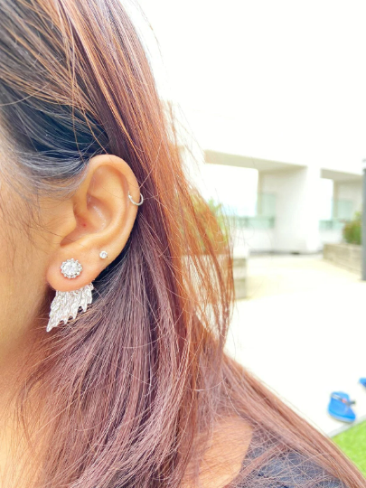 Guardian Angel Wings Everyday Bar Ear Screw Studs Earrings