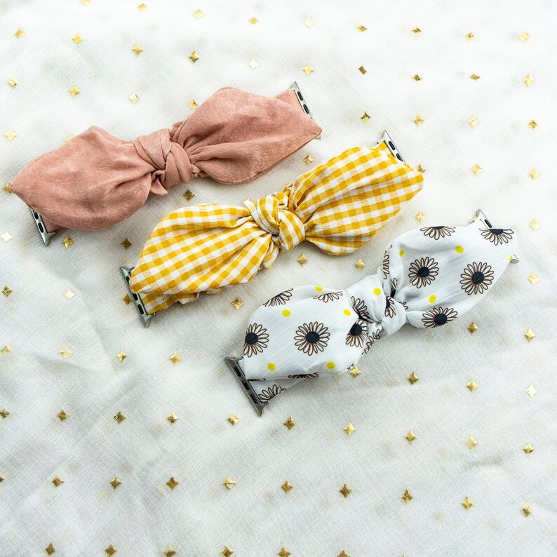 Multicolour Iwatch Cotton Bow Strap Band For Apple Watch Series 7 6 5 4 3 2 1 — Boho Jewellery UK | The Colourful Aura