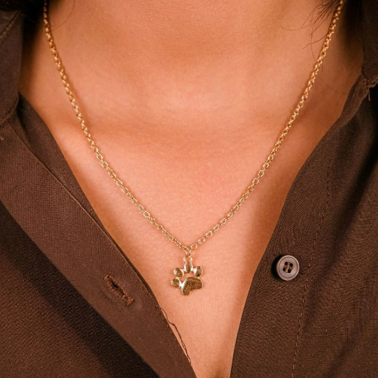 Silver Gold Cat Paw Dog and Kitten Pendant Necklace for Woman — Boho Jewellery UK | The Colourful Aura