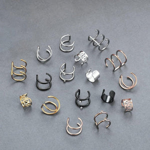 12 & 6 Piece Gold Adjustable Wire No Piercing Everyday Cartilage Helix Ear Cuff detail view 4 — Boho Jewellery UK | The Colourful Aura
