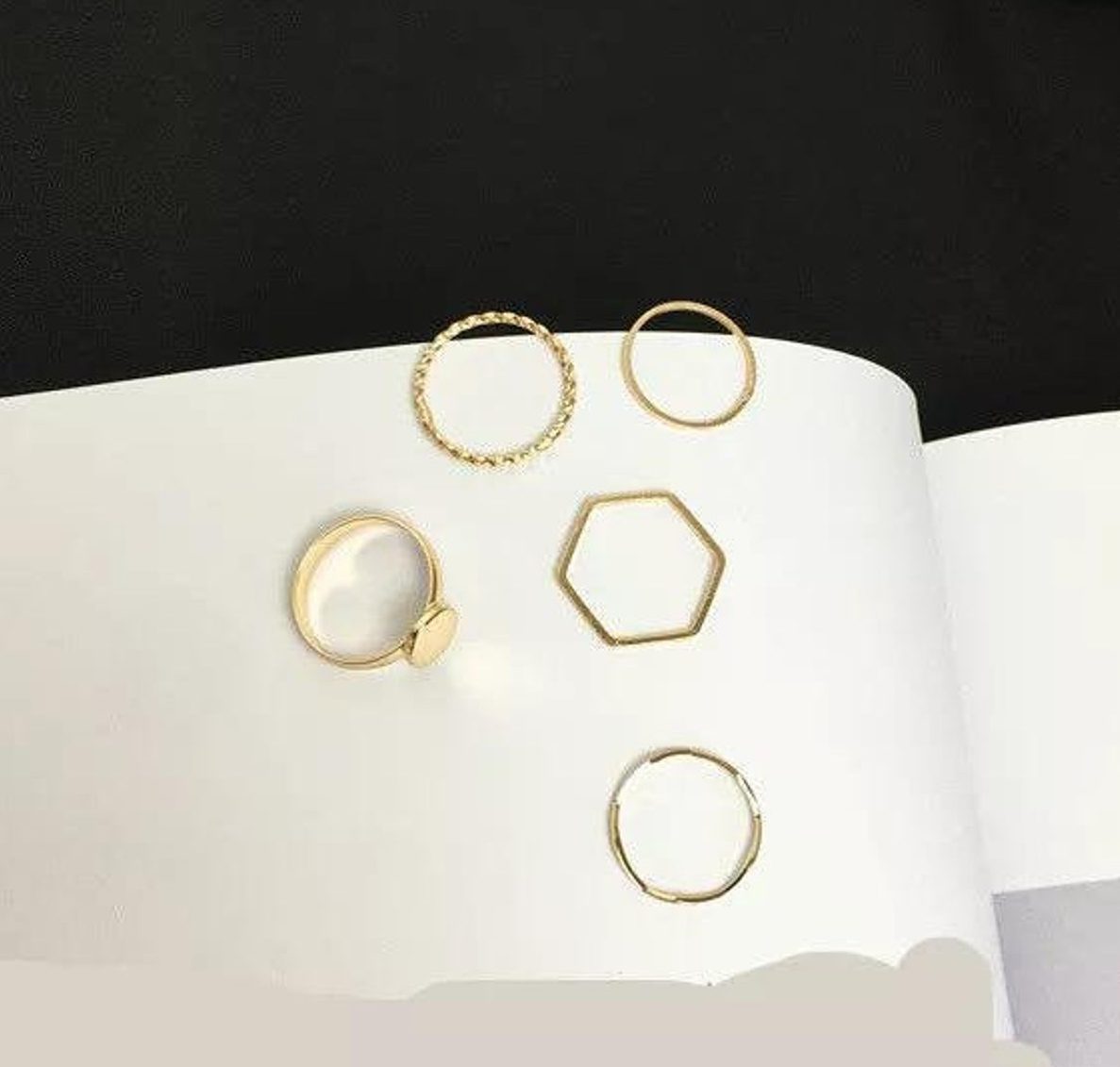 Slim Silver Gold Stackable Ring Set