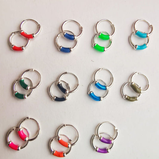 Colourful hoop earrings