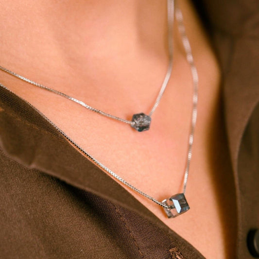 Blue Cube Layer Necklace