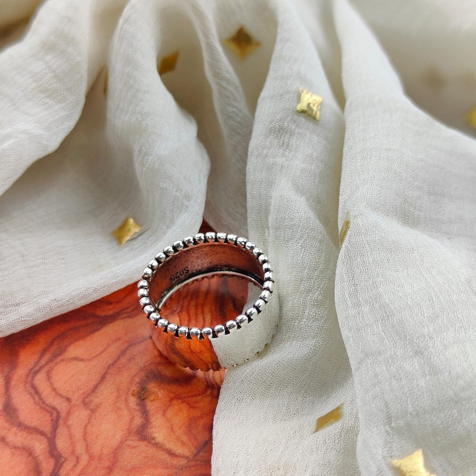 Adjustable Wide Thick Silver Band Cuff Thumb Statement Ring