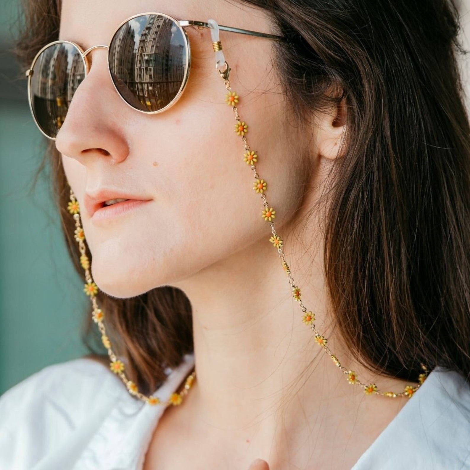 Floral Daisy Summer Sunglass Reading EyeGlass Chain Lanyard Detachable Chain