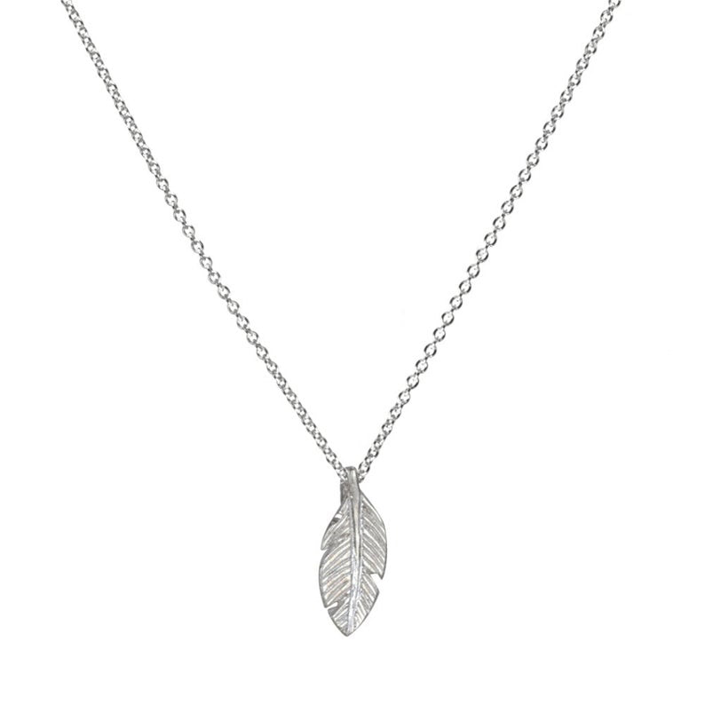 Gold Angel Feather Leaf Charm Freedom Bird Pendant Necklace